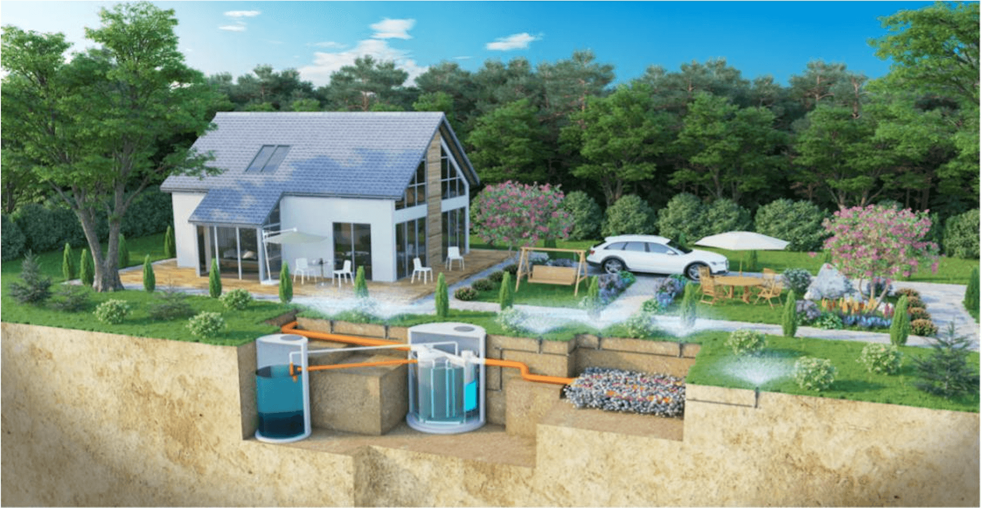 Autonomous sewage system installation by Fine House